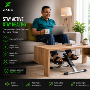 ঘরে বসে Zaro-Easy Bike Pedal Exerciser ব্যবহার করছেন একজন গ্রাহক